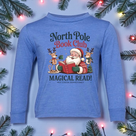 North Pole Book Club T-shirt long sleeve Boy or Girl 2 3 4 5 6 7 8 10 S-XL read - Picture 4 of 9
